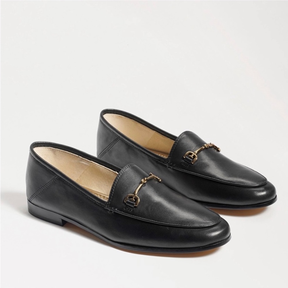 Sam Edelman Black Loafers with Gold Accent